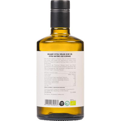 Premium organic olive oil high polyphenol, harvest 23/24