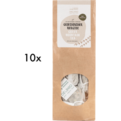 Stock pack of organic Greek mountain tea (10x10 tea bags)