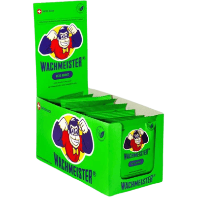 Wachmeister Ice Mint Display Box (13 Beutel Koffein Bonbons mit Mate)