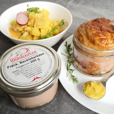 The Wurschtler Franconian baked liver cheese in a jar