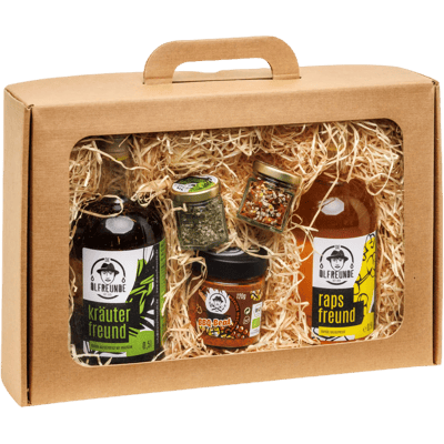 Oil-rounder gift box (2x rapeseed oil + 2x salt mix + 1x spice mix)