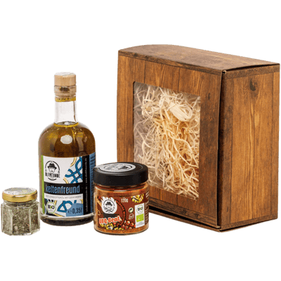 Gift chest Heimatliebe (1x Celtic oil + 1x herbal salt + 1x BBQ spice mix)