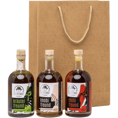 Gift bag triple (1x garlic oil + 1x herb oil + 1x chili oil)