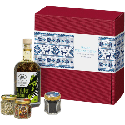 Christmas box Rudolph (1x herbal oil + 1x herbal salt + 1x chili salt + 1x black cumin seeds)
