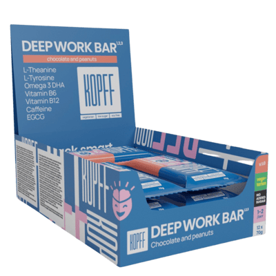 kopff Deep Work Bar Box (12x Schokoladen-Nuss-Riegel)