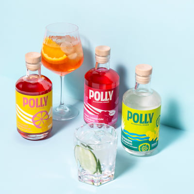 POLLY 3er Mix Bundle (1x Alkoholfreier Gin + 1x Alkoholfreier Pink Gin + 1x Alkoholfreier Aperitif)