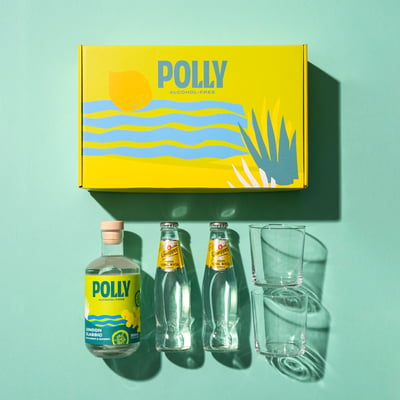 POLLY G+T Set (1x Alkoholfreie Gin-Alternative + 2x Tonic Water + 2x Gläser + 1x Rezeptbuch)