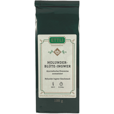 Herbal tea flavored elderflower ginger