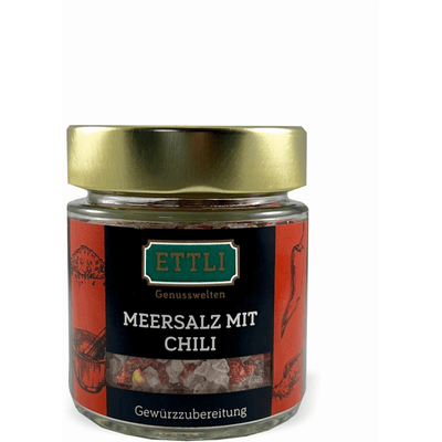 Sea salt with chili in a screw-top jar