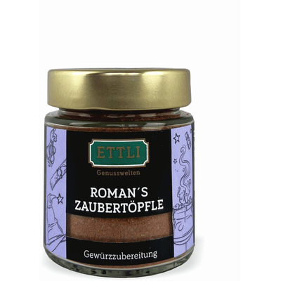 Roman's Zaubertöpfle spice preparation in a screw-top jar