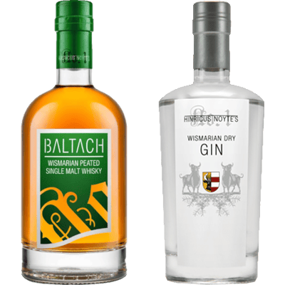 Wismarian Power - 2x Craft Spirituosen (1x BALTACH Wismarian Single Malt Whisky + 1x Wismarian Dry Gin)