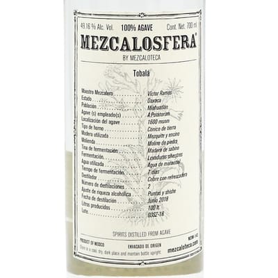 Mezcalosfera Tobala Mezcal 2018
