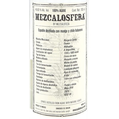 Mezcalosfera Pechuga Mezcal Mango Chili 2018