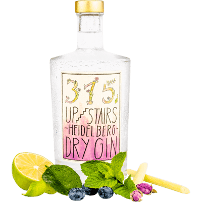 Heidelberger Heidelbeer Ginpaket - 2x Craft Gin (1x 315 Upstairs Heidelberg Dry Gin + 1x 315 Upstairs Heidelberg BilBerry Gin)