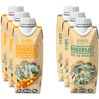 ÖselBirch tasting box of birch sap soft drinks tetrapacks - 6x 0.33 l