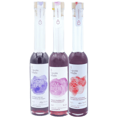 Fruit liqueur set (blackberry + raspberry + cherry)
