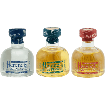 Herencia de Plata Tequila Tasting Set (Blanco + Reposado + Añejo á 0,05l)
