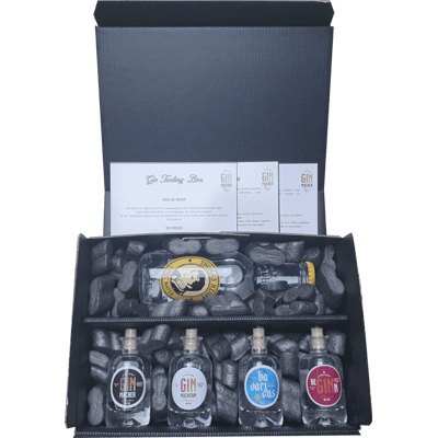 Ginmacher Gin Tasting Box - 4x verschiedene Gin-Sorten + 1x Tonic Water