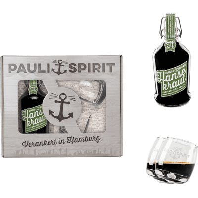 Geschenkset Hansekraut Kräuterlikör mit 2 Tumblern