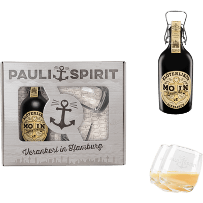 Gift set MOIN Klötenlikör egg liqueur with 2 tumblers