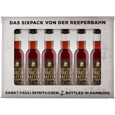 Piratenkaffee Lütten - Kaffeelikör Sixpack im Geschenkkarton 6x 4cl