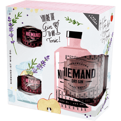 Nobody gift set (1x dry gin + 2 glasses)