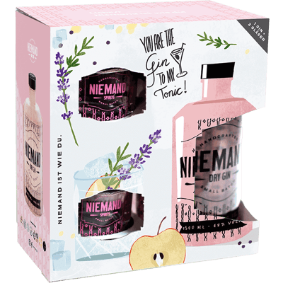 Nobody gift set (1x dry gin + 2 glasses)