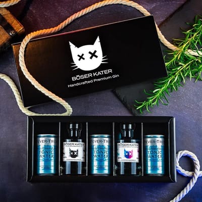 Böser Kater - 2er Gin Tonic Tasting Set (1x Blackberry Gin +1x Two Faced Gin + 3x Fever-Tree Mediterranian Tonic Water)