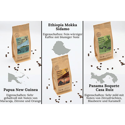 Classic Caffee Premium Kaffee Weltreise Probierset 5x200g
