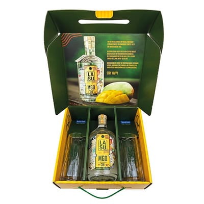 LA SU Geschenkset (1x Mango Gin + 2 Koizol Gläser)
