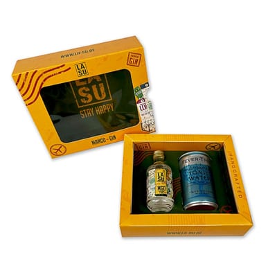LA SU Gin & Tonic - Tastingbox für zuhause (1x Mango Gin + 1x Fever-Tree Mediterranean Tonic)