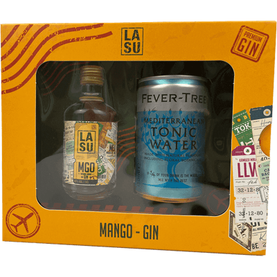 LA SU Gin & Tonic - Tasting box for at home (1x Mango Gin + 1x Fever-Tree Mediterranean Tonic)