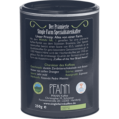 [2 for 1 promotion: Order 1x, receive 2x] PFANN N°1 - Espresso - Single Farm Specialty Coffee