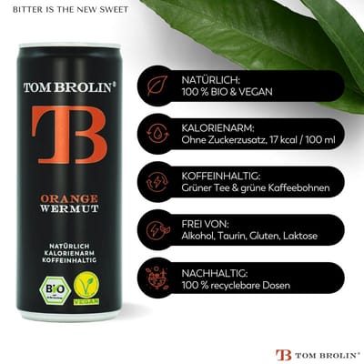 12 x TOM BROLIN - Orange Vermouth - Organic soft drink