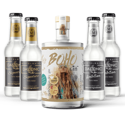 BOHO Bohemian Dry Gin MISTELHAIN Tonic Bundle (1x New Western Gin + 4x Tonic Water)