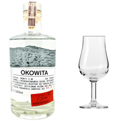 Okowita z chleba z kieliszkiem - "Bread brandy with glass" - Set