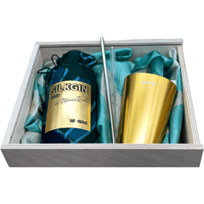 SILKGIN gift box (1x gin + 1x tumbler + 1x straw + 2x silk scarves)