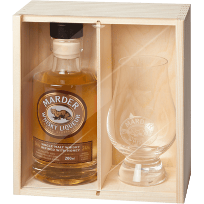 Marder Whisky Liqueur with glass set