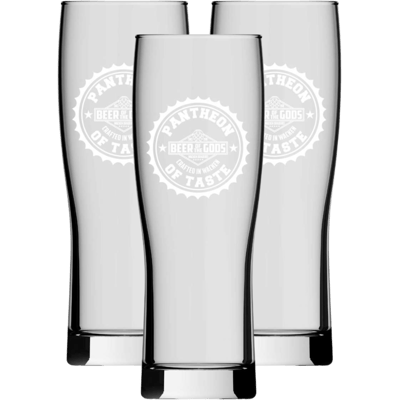 3x beer glasses A Pantheon of Taste