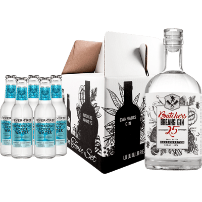 Breaks Connoisseur Set Butchers 25 Gin (1x Butchers 25 Gin + 5x Fever Tree Mediterranean Tonic Water)