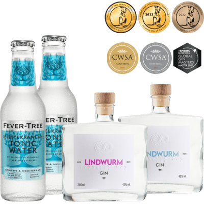 Lindwurm gin tasting set (1x summer gin + 1x winter gin + 2x tonic water)