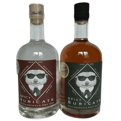 Spicy Suricate Gin tasting set (1x London Dry Gin + 1x Aged Dry Gin)