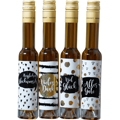 Deheck Likör Geschenkset Glitzer Serie (4x Butterscotch Likör mit Whisky)