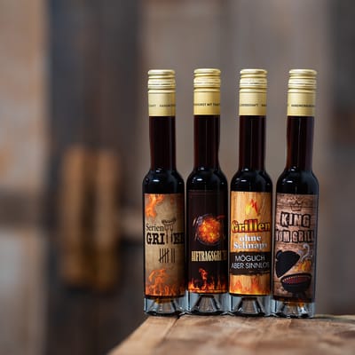 Deheck Likör Geschenk Set Grillen Serie (4x Kräuterlikör)