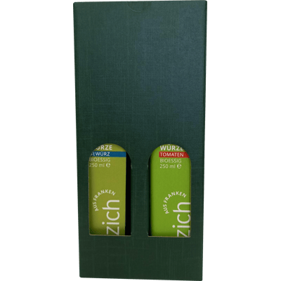 ezzich Set WÜRZE - Bio Essig Probierpaket (1x Tomatenessig + 1x Gewürzessig)