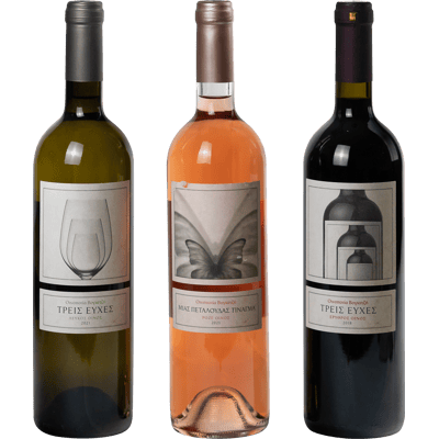 Voyatzi wine box set of 3 (1x red wine + 1x white wine + 1x rosé)