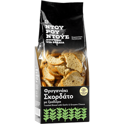 Ntourountous Traditional Wheat Rusk Garlic & Graviera - Bread Snacks