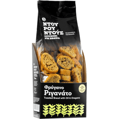 Ntourountous Traditional Wheat Rusk Oregano - Bread Snacks