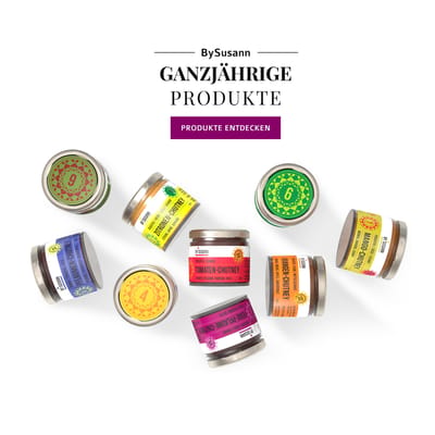 BySusann 6er Tasting Chutney Set 2 - Lemon, Fig-Plum, Fig-Olive, Mango, Tomato & Apple