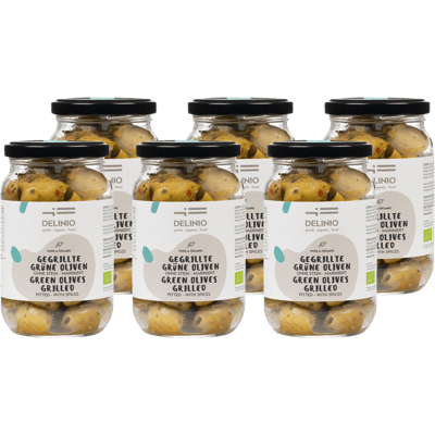 6x Gegrillte grüne Bio Oliven mariniert